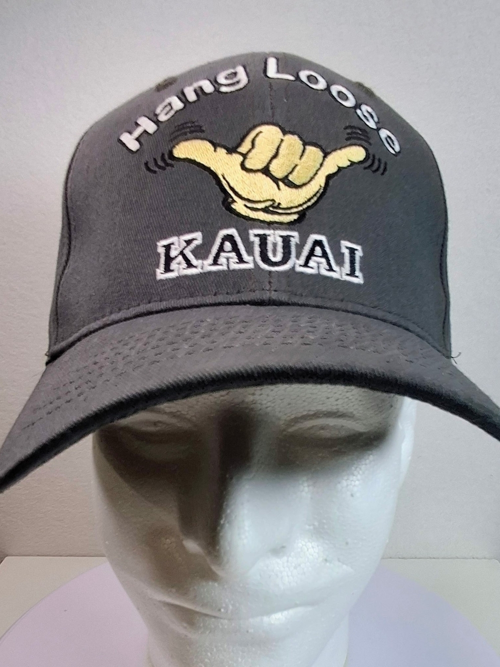 Hang Loose Kauai Embroidered Gray Baseball Cap